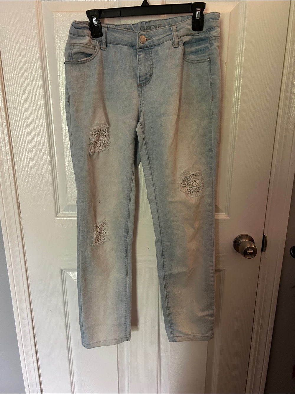 Cherokee Light Blue Skinny Jeans with Lace Patch Details